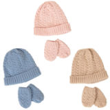 Babies Knitted Hat And Matching Mittens