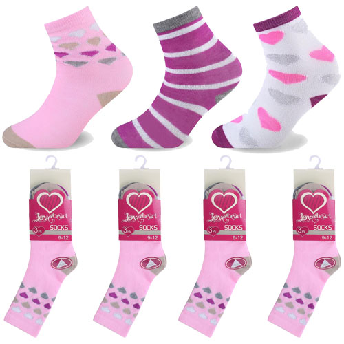 Heart & Stripe Design Kids Novelty Socks | Wholesale Socks | Wholesale ...