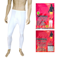 Mens Brushed Thermal Underwear Long Johns White