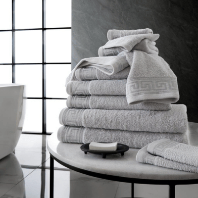 Snoozeville Royal Greek Bath Sheets Grey