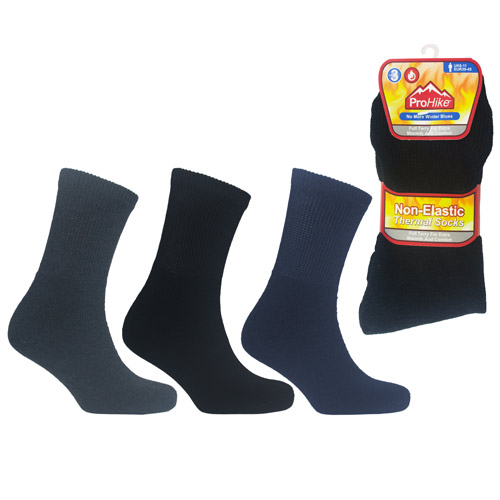 Mens ProHike Non Elastic Thermal Sock Dark Assorted