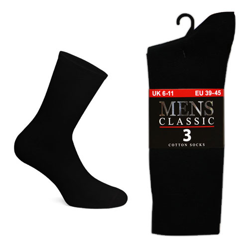 Mens Kry Collection Classic Cotton Socks Black