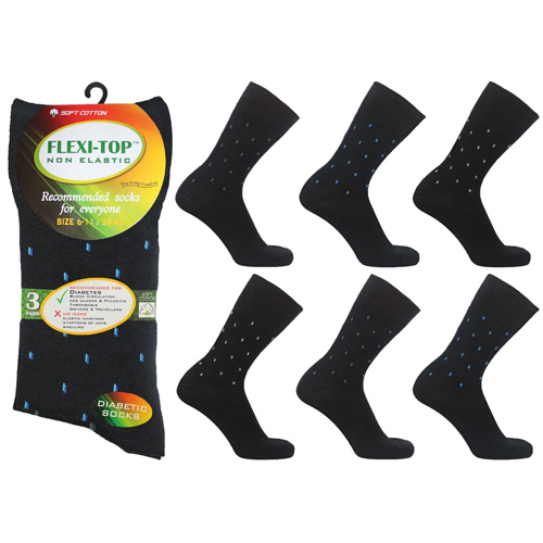 Mens Flexi-Top Non Elastic Socks Raindrop