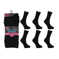 Ladies Fashion Design Socks Plain Black