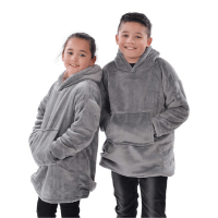 The Kids Eskimo Oversized Cosy Reversible Sherpa Hoodie - Grey