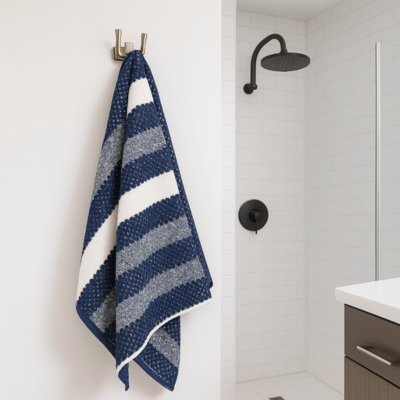 Royal Stripe Bath Sheets Navy