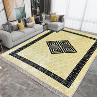 Greek Style Rug Dark Gold & Black