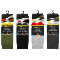 Mens 3 Pack Suit Socks Diamond Design