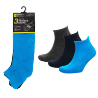 Mens 3 Pack Gym Socks with Gripper - Assorted