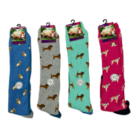 Ladies Supersoft Welly Socks Dog Collection