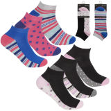 Ladies 3 Pack Trainer Socks Spots And Stripes