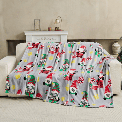 Christmas Design Flannel Throw - Player Gnomes 170x230cm
