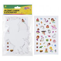 20 Piece Card Craft Cut Outs With Stickers