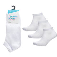 Mens 3 Pack White Trainer Socks