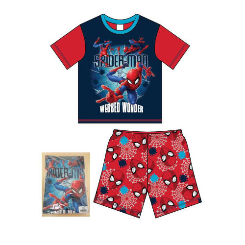 Boys Older Official Spiderman Shortie Pyjamas