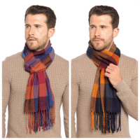 Mens Check Scarf With Tassel