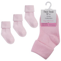 Turn Over Top Baby Ankle Socks Pink