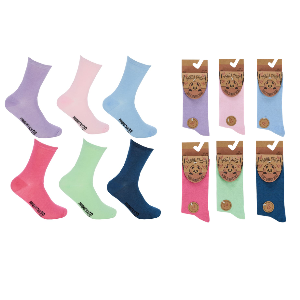 Ladies Single Pair Pack Bamboo Colourburst Socks