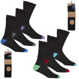 Mens 3 Pack Bamboo Coloured Heel And Toe Socks