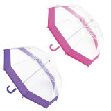 Kids Plain Dome Umbrella With Trim