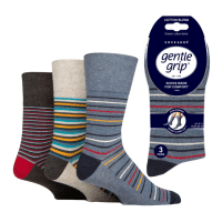 Mens Gentle Grip Stripe Connection Socks