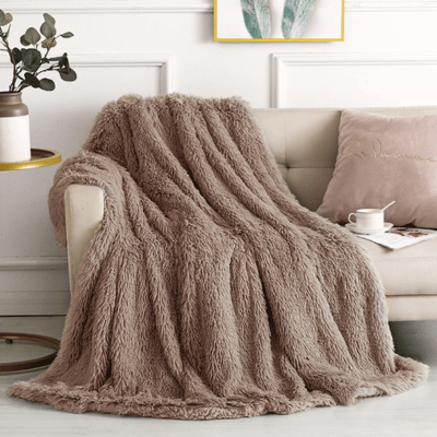Cuddly Long Pile Throw 150 x 200cm Mink