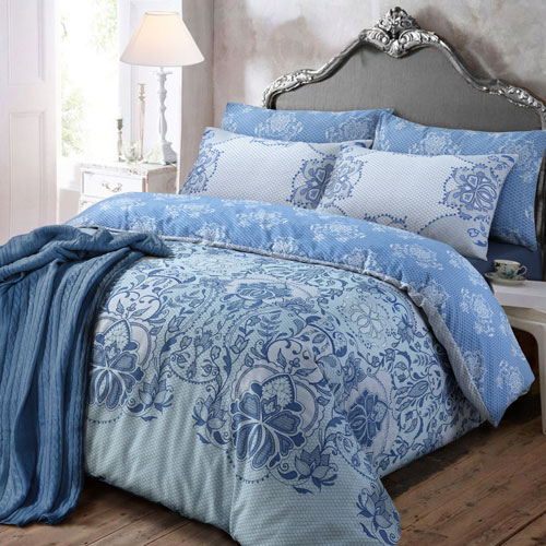 Lace Paisley Blue Duvet Set | Wholesale Duvet Sets | Wholesale Bedding ...