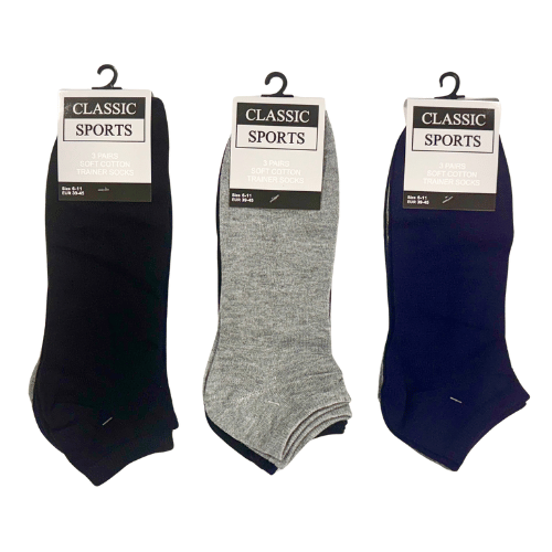Mens Classic Trainer Socks Assorted 6-11 CARTON PRICE
