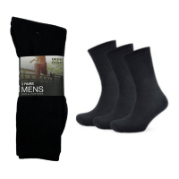Mens Sport and Leisure Socks 3 Pack Black