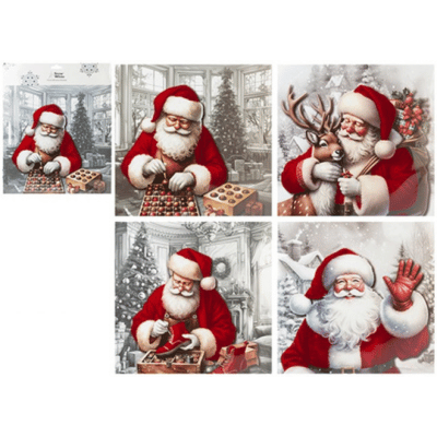 Snow White Christmas Flock Traditional Santa Window Stickers