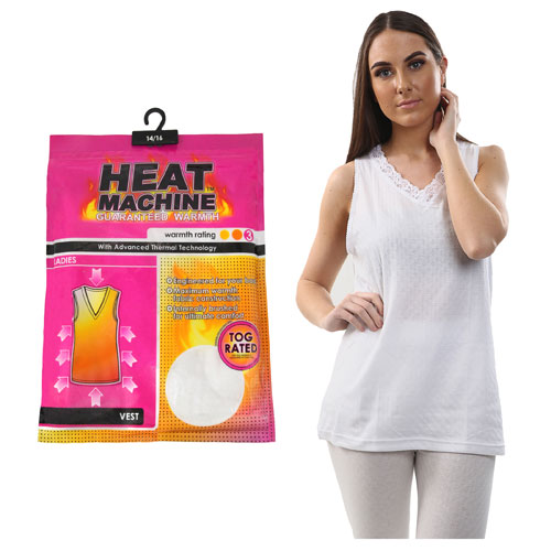 Ladies Heat Machine Sleeveless Thermal Vest, Wholesale Vests, Ladies  Underwear