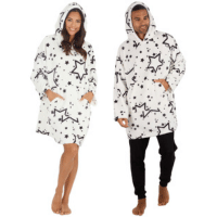 Adults Stars Design Plush Oversized Huggable Hoodie