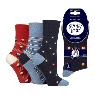 Mens Gentle Grip Socks Tropical Folklore