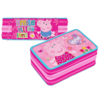 Official Peppa Pig 'Peppa Smile' Filled 3 Zipped Pencil Case