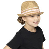 Girls Trilby Straw Hat