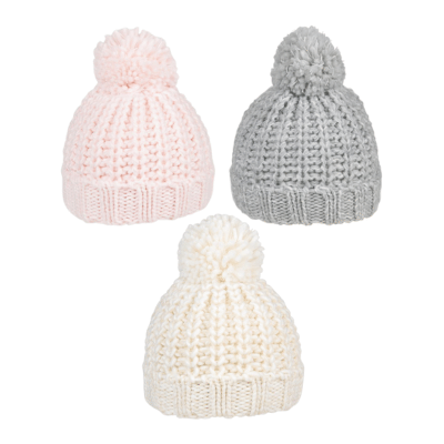 Babies Chunky Knitted Bobble Hat
