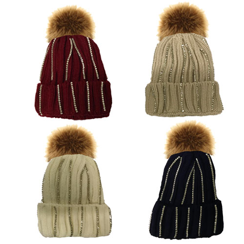 Wholesale Hats | Wholesale Winter Products | Ladies Bobble Hat With ...