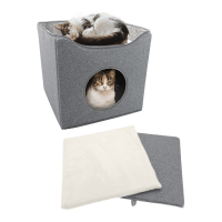 Folding Cat House Dark Grey