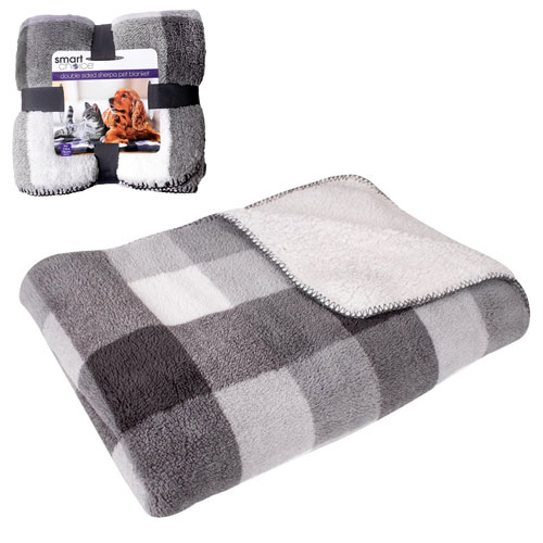 Luxury Sherpa Double Sided Pet Blanket Grey