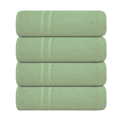 Luxury Soft Cotton Chevron Bath Sheet Olive Green