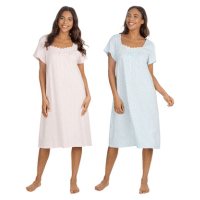 Ladies Short Sleeve Spot Nightdress Cotton