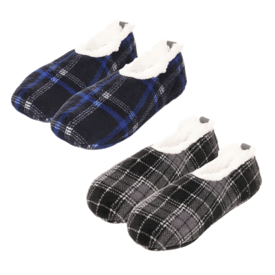 Mens Checked Soft Sole Slippers