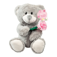 Mothers Day Plush Teddy Bear With Rose 30cm