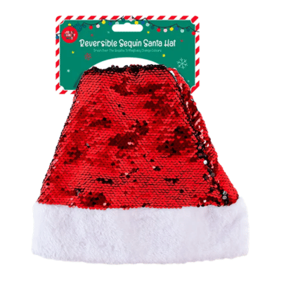 Reversible Christmas Sequin Santa Hat