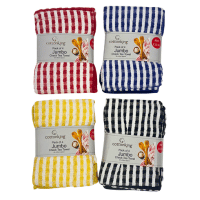 4 Pack Jumbo Super Absorbent Tea Towel - Weave Check Mix