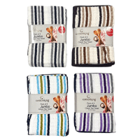 4 Pack Jumbo Super Absorbent Tea Towel - Line Flow Mix