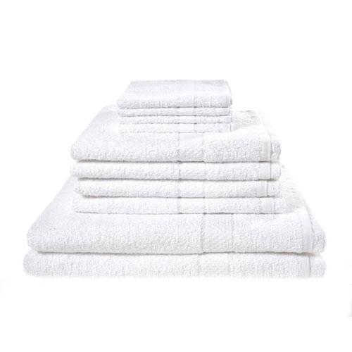 10 Piece Luxury Towel Bale Set With Ribbon White