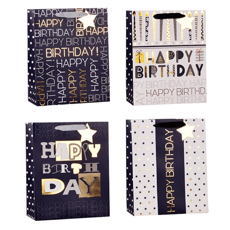 Mens Foiled Happy Birthday Large Gift Bag
