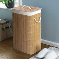 Eco Friendly Natural Bamboo Laundry Hamper With Lid