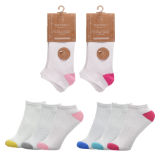 Ladies 3 Pack Bamboo Trainer Socks With Arch Support
